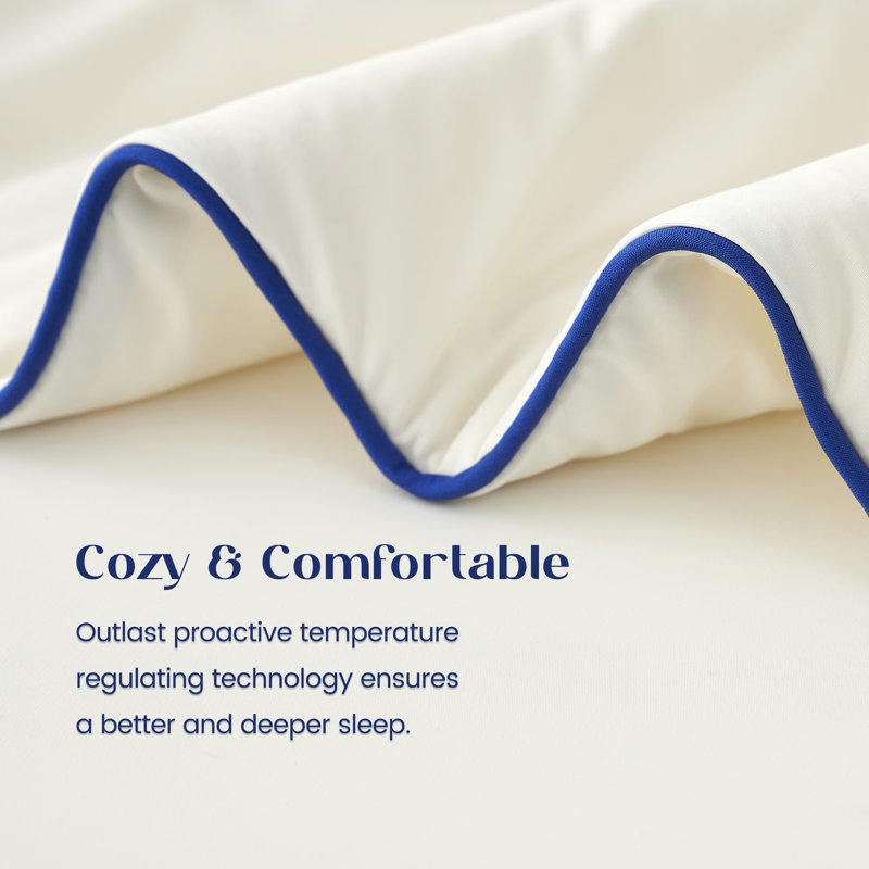 Soft Double Sided Bed Cooling Comforter for Hot Sleepers Night Sweats, Q-Max > 0.45, Queen, Ivory