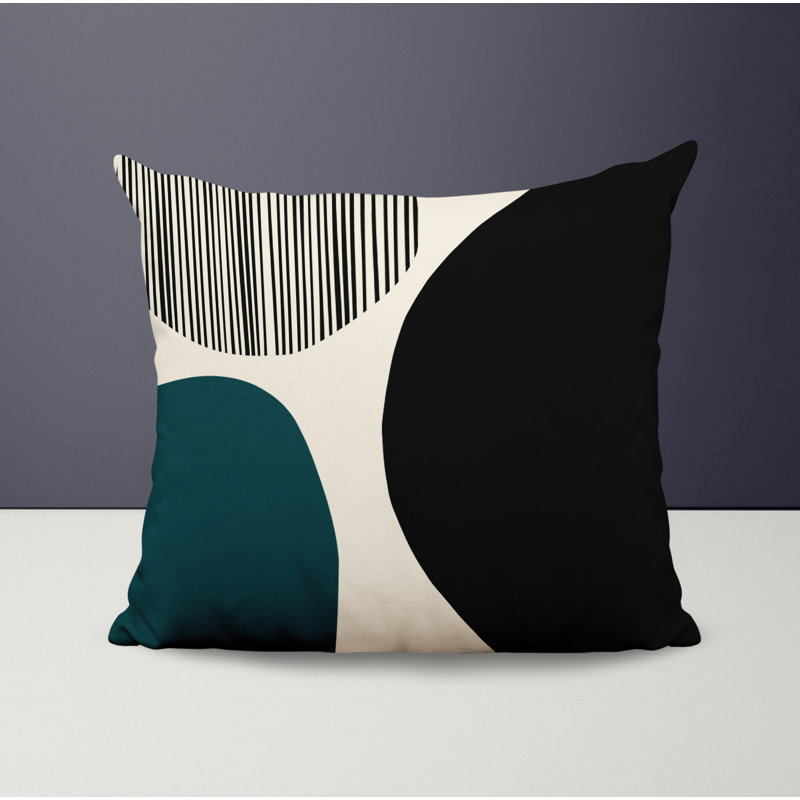 Jeté carré / extérieur en polyester Chamu, L 17 po x H 17 po, Émeraude