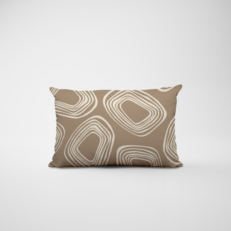 Housse et insert de coussin rectangulaire en polyester pour l'intérieur et l'extérieur, Beige