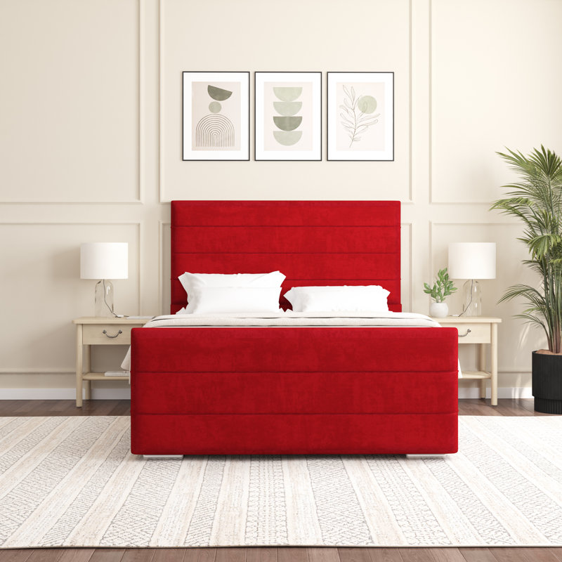 Boggs Upholstered Bed, Single (3'), Red