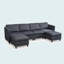 Canapé modulaire convertible avec siège de rangement Canapé 6 places avec méridienne réversible en forme de U-823027284
