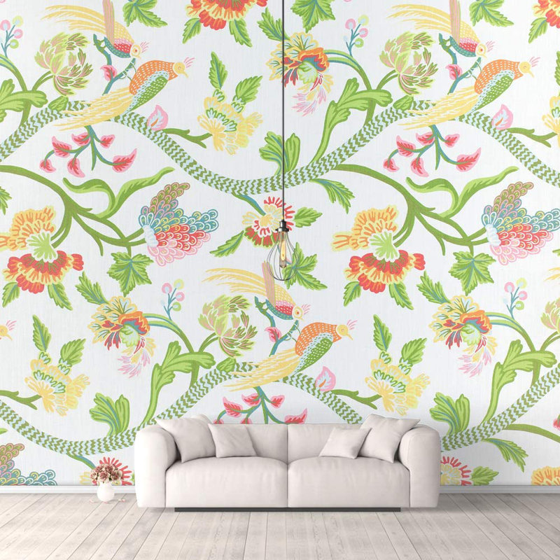 Peel & Stick Floral Border, 66" L x 96" W, White