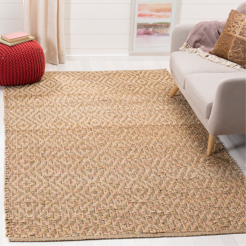 Tapis de zone naturelle/brun tissé à la main fiber Munhall, Rectangle 8 pi x 10 pi