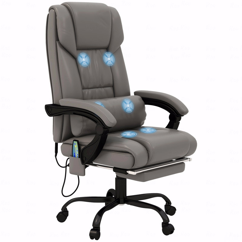 Fauteuil de bureau à vibration à haut dossier avec fonction de massage avec télécommande à 6 points