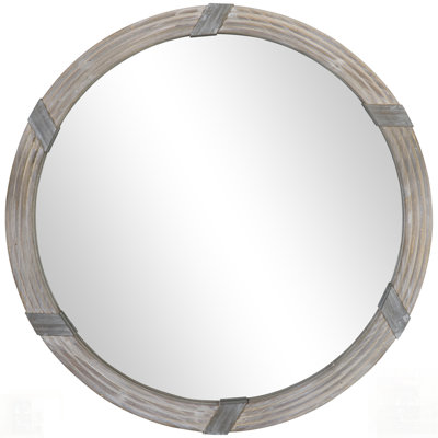 Charming Farmhouse Decorative Round Wood Wall Mirror, Perfect For Enhancing Any Living Space With Natural Elegance And Style.