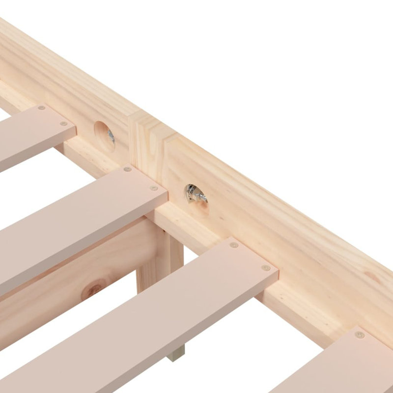 Bed Frame Solid Wood, natural, 90 x 190 cm