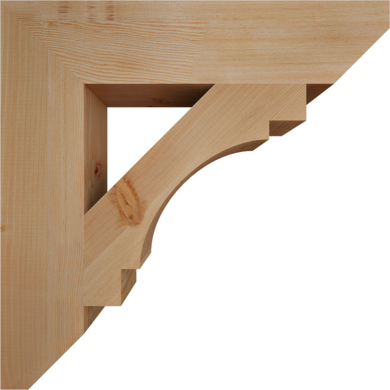 Support en bois / corbeau, Douglas (lisse), H 28 po x l 5,5 po x P 28 po