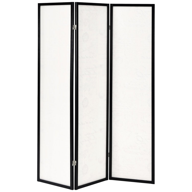 3 Folding Screen With Beige Panels - French Script For A Stylish Home And Toile Design Cozy Atmosphere