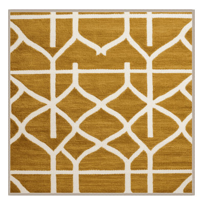 Machine Washable Trellis Brown Area Rug