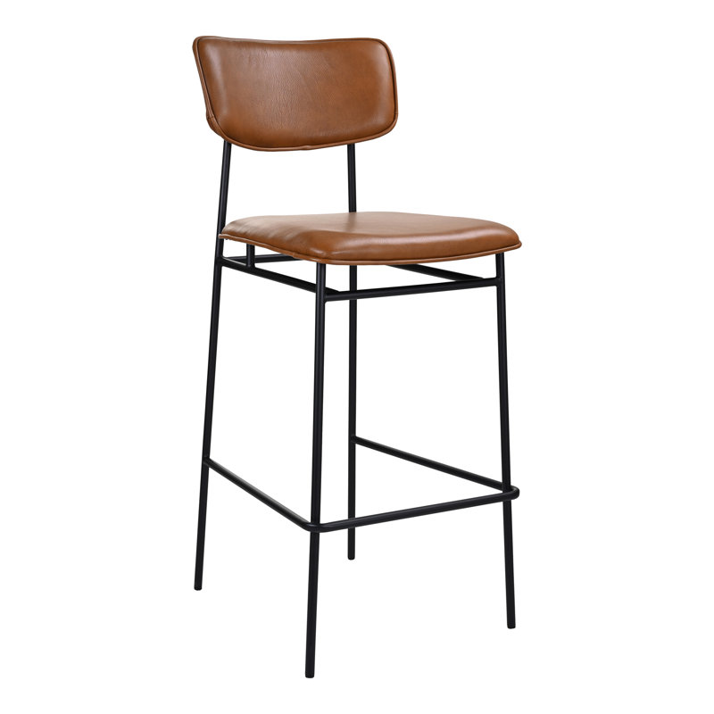 SAILOR BARSTOOL BROWN, Bar Stool (30” Seat Height), Red Velvet