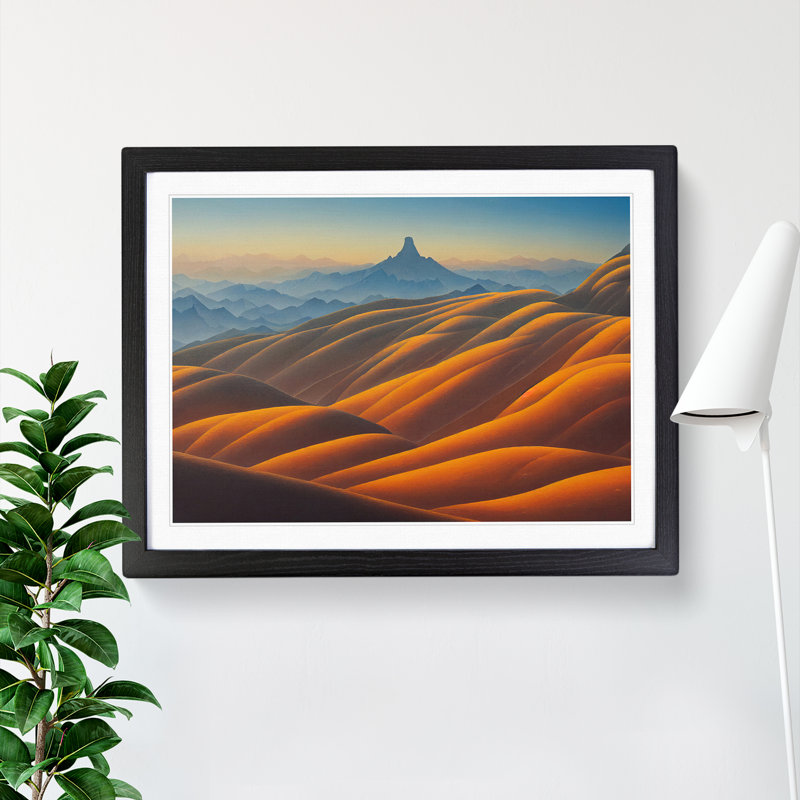 Excellent Mountain Landscape - Single Picture Frame Painting, Black, 46cm H x 64cm W x 2cm D