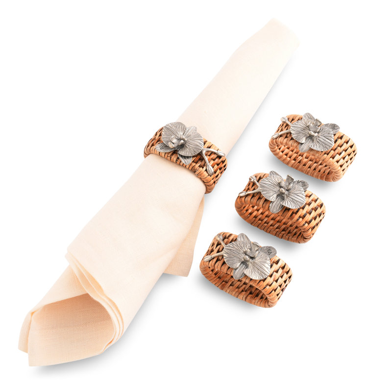 Orchid Hand Woven Wicker Rattan Napkin Ring