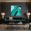 Art mural sur toile dégradé abstrait bleu 13-2103872421