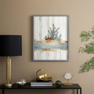 «Christmas Holiday Art CCXCVII», reproduction d'art encadrée - bois massif