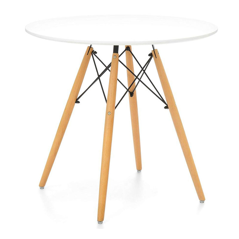 Round Solid Wood Base Dining Table