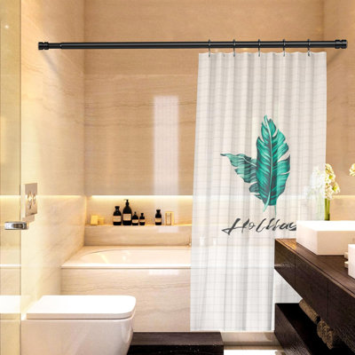Tringle à rideau de douche à ressort réglable - sans perçage, conception en métal durable, installation facile pour la salle de bain, la cuisine, la porte et la fenêtre