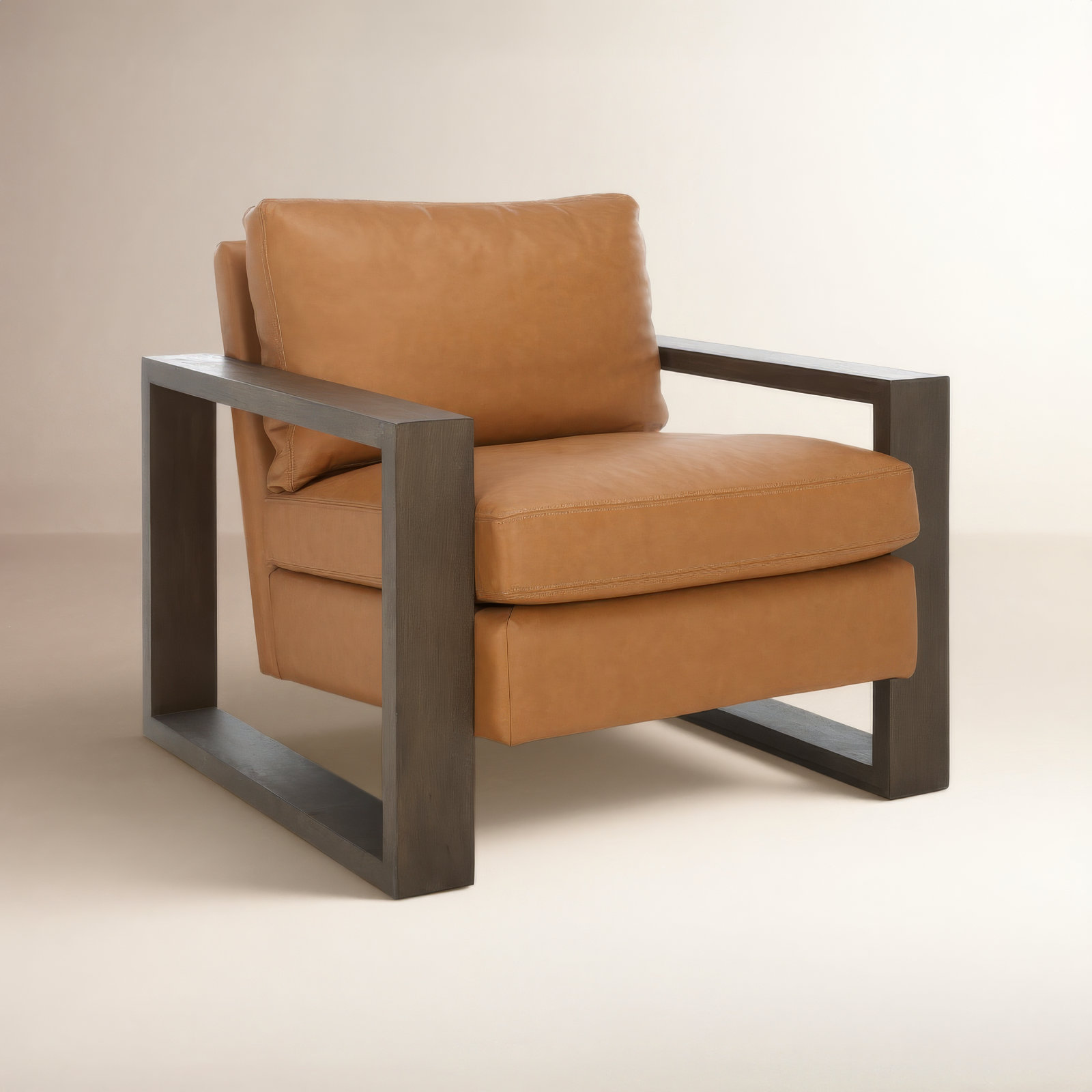 Elinor Linen Armchair, Light Brown