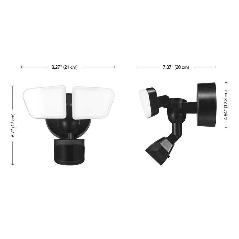 LED Outdoor Security Flood Light with Motion Sensor, Black