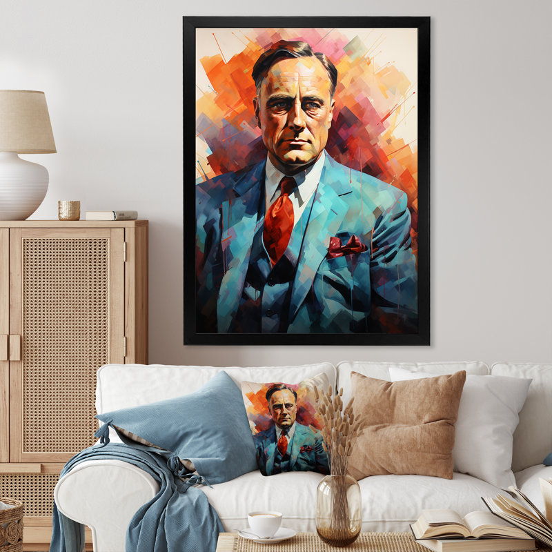 President Franklin D. Roosevelt " President Franklin D. Roosevelt ", Black Picture Frame, 20" H x 12" W x 1" D