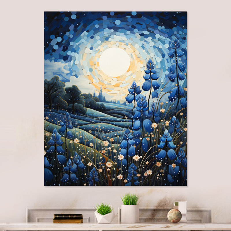 Impression sur métal Bluebonnets Flower Blissful IV - Blue Bonnets, H 20 po x l 12 po x P 1 po