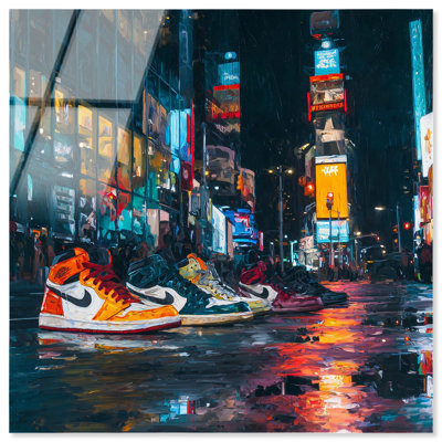 Impression d'art sur toile Times Square Sneakers Sports par Art Remedy