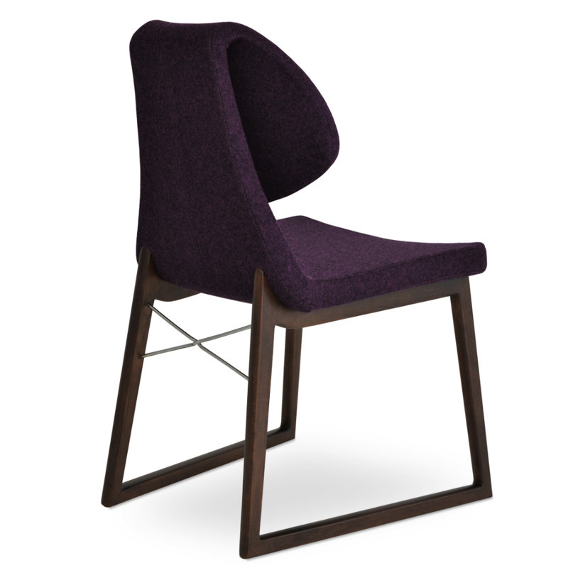 Gakko Wood Slide Chair, Dark Gray, Beech Natural