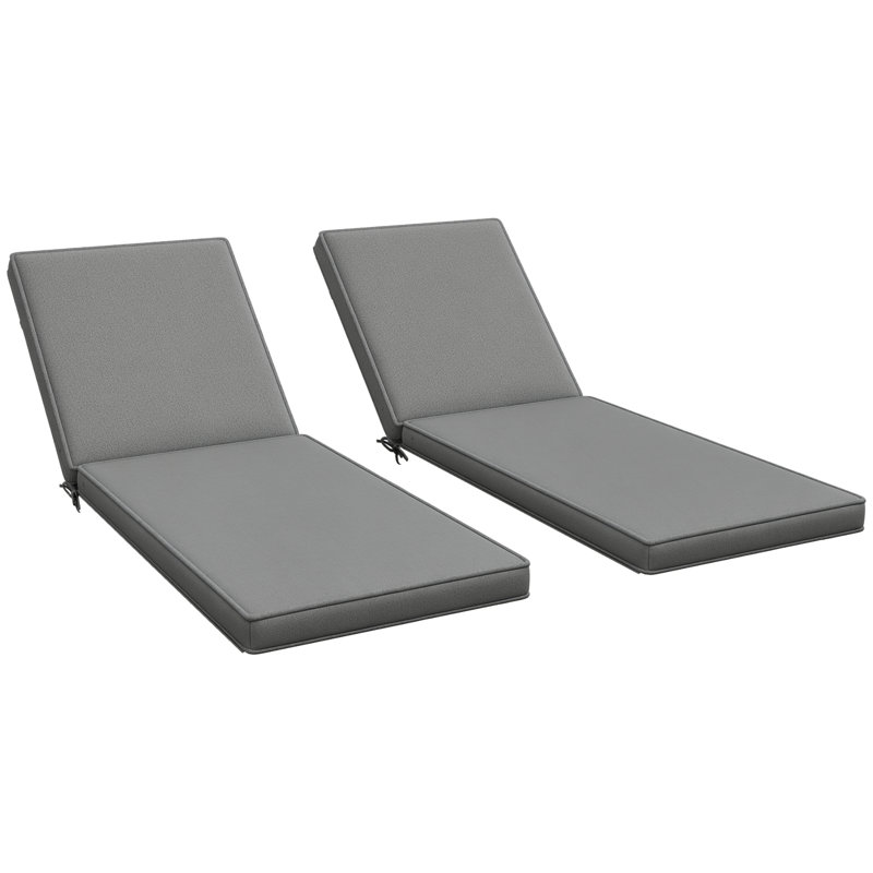 2 - Piece Outdoor Seat/Back Cushion, Gray