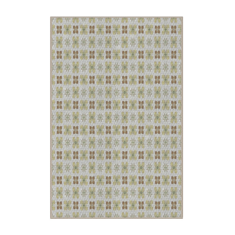 Tapis vert/brun à motifs, Rectangle 8 pi x 10 pi