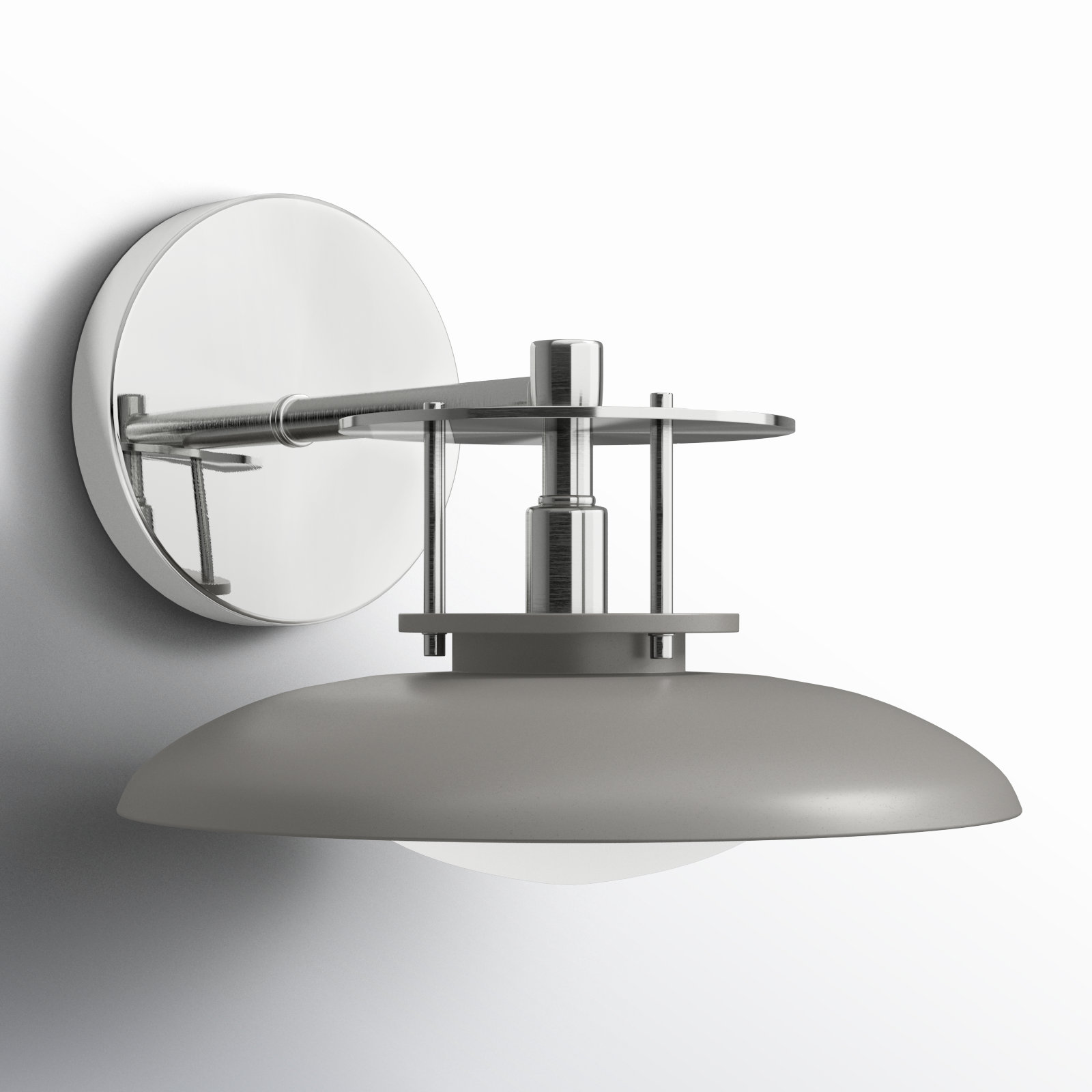 Single Light Dimmable Bath Sconce, Gray/Polished Nickel