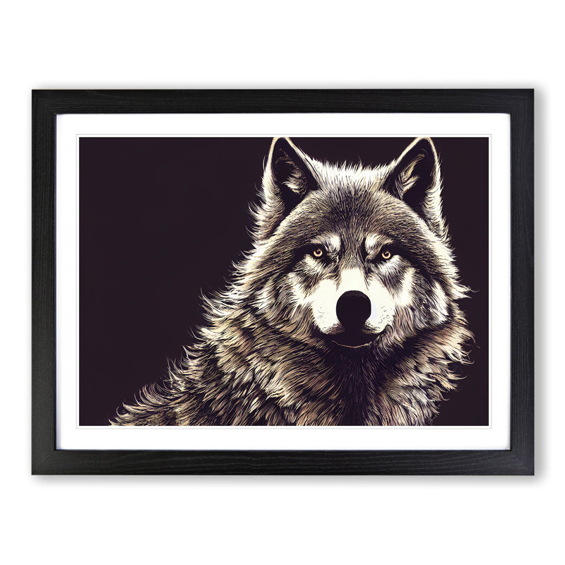 Effervescent Wolf - Framed Print, Black, 46cm H x 64cm W x 2cm D