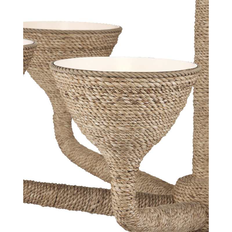 Marbella 6 - Light Abaca Rope/Wrought Iron Chandelier