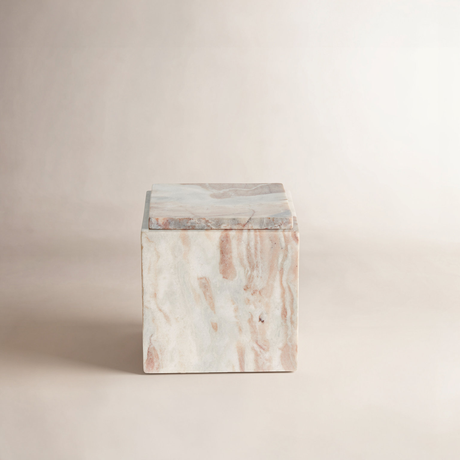 Jaqueline Storage Box, Brown/White, 6.25" H x 6" W x 6" D