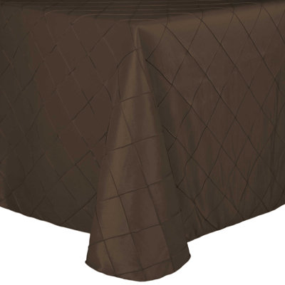 Ultimate Textile -5 Pack- Embroidered Pintuck Taffeta 60 X 144-Inch Oval Tablecloth Burnt Gold