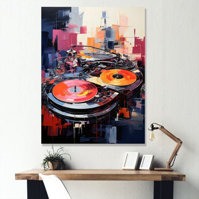 Pop Art Dj Turntables I - Art mural sur platines et boites