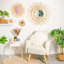 Angelica Rattan Flat Wall Mirror-61893446