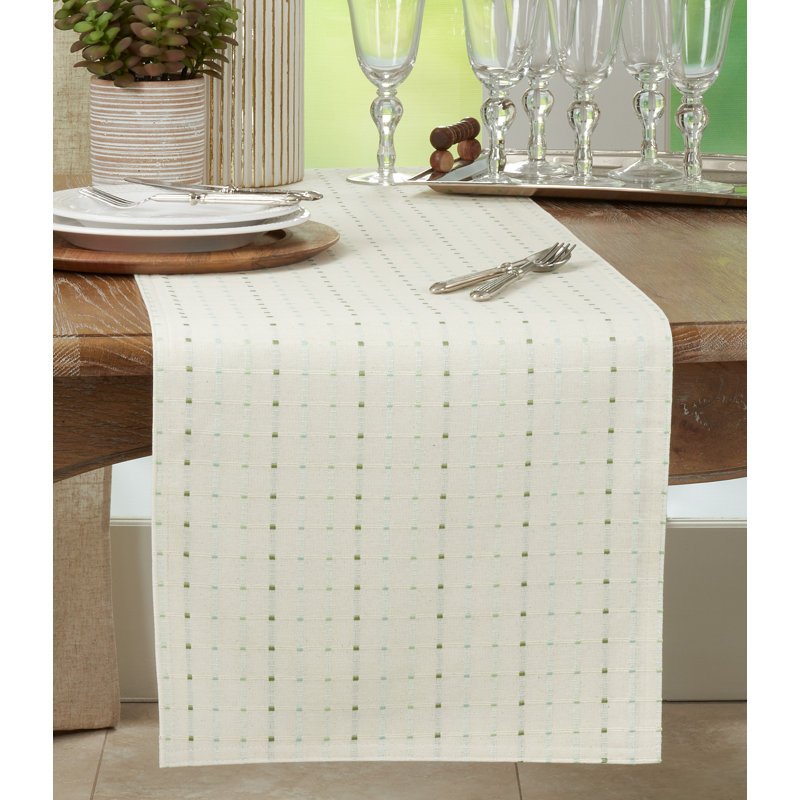 Chemin de table Queensbury, Blanc, 16 po x 90 po