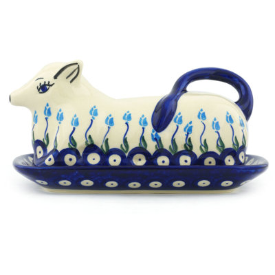 Polmedia Floral Peacock Butter Dish
