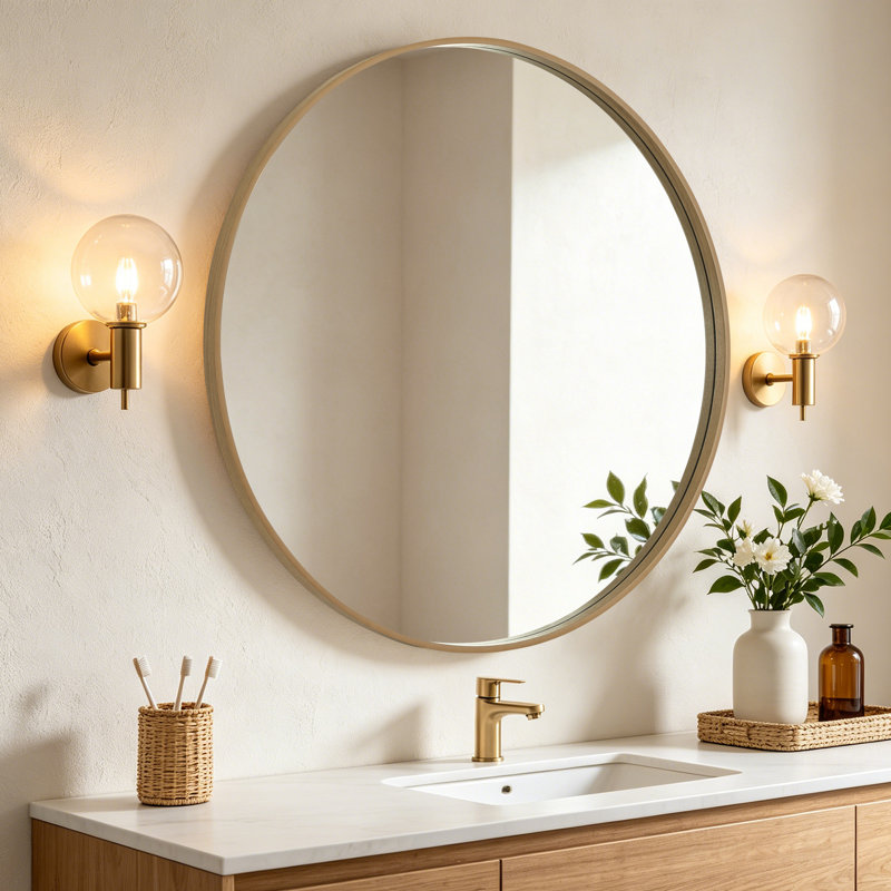 Miroir Karrina, Bois naturel, 40 po x 40 po