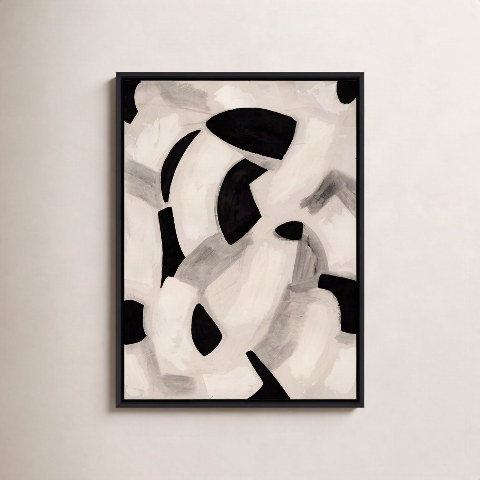 Totem Painting by Jess Engle, Black Maple Framed, 32" H x 24" W