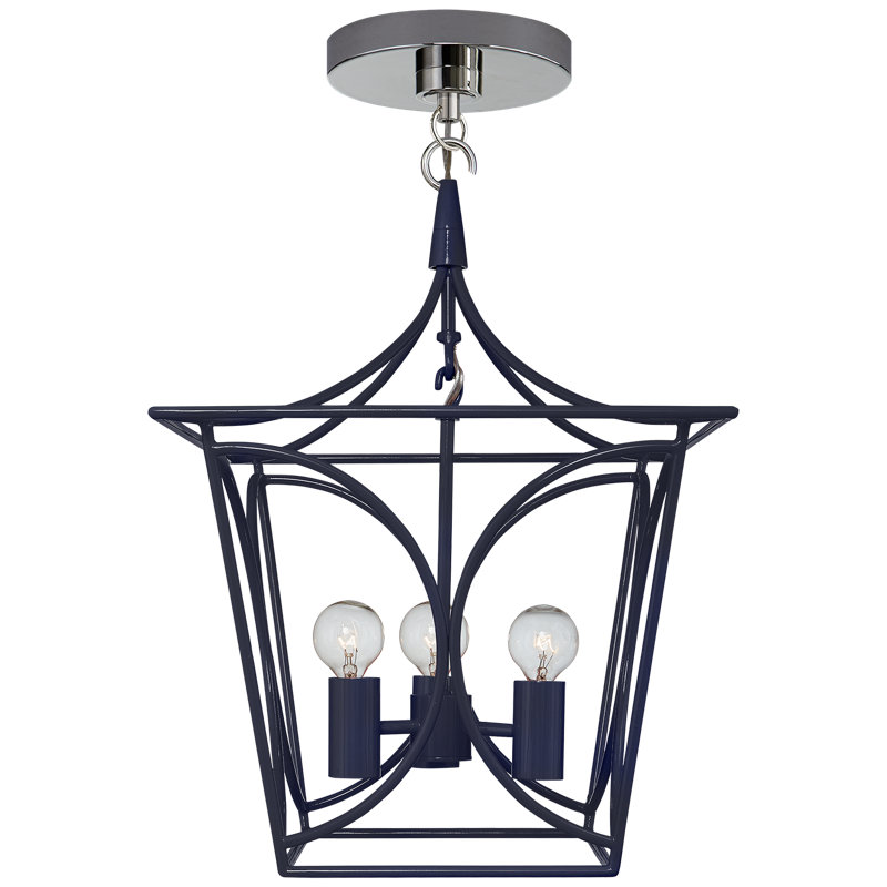 Cavanagh 4 - Light Semi Flush Mount, French Navy/Polished Nickel