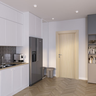 Optima DIY-FRIENDLY  Right Hand Inswing Loire Ash Manufactured Wood Composite Single Prehung Standard Door 2