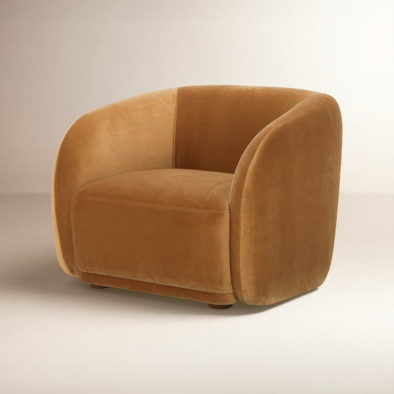 Faye Armchair, Tan Faux Mohair