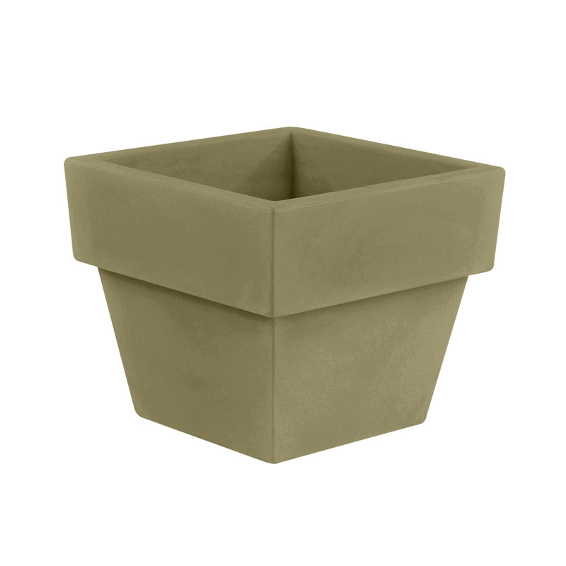 Vaso Resin Pot Planter, Ice, 10.25" H x 11.75" W x 11.75" D