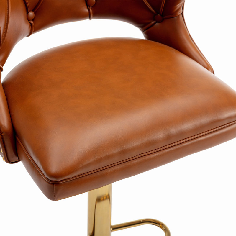 2 tabourets de bar avec dossier et chaises à hauteur de comptoir, Brown