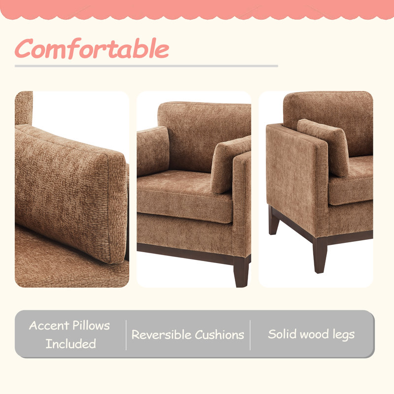 Chaise moderne avec accoudoirs, Brun