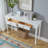 White Solid Wood Rectangular Console Table-1926288833