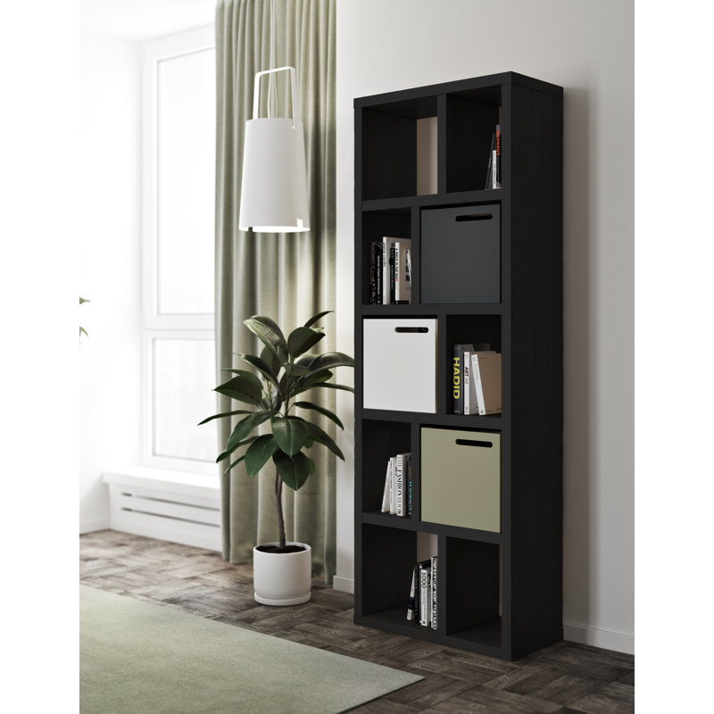 Bibliothèque cubes Stetson, (5 tablettes) H 78 po x l 28 po x P 13 po, Noir pur