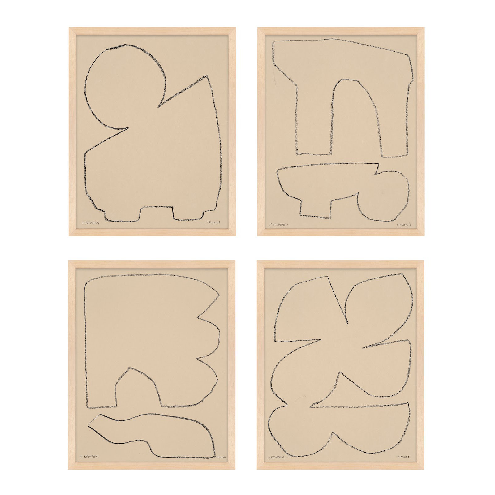 Outlines by Michael Kempen, Maple Framed, 20" W x 25" H