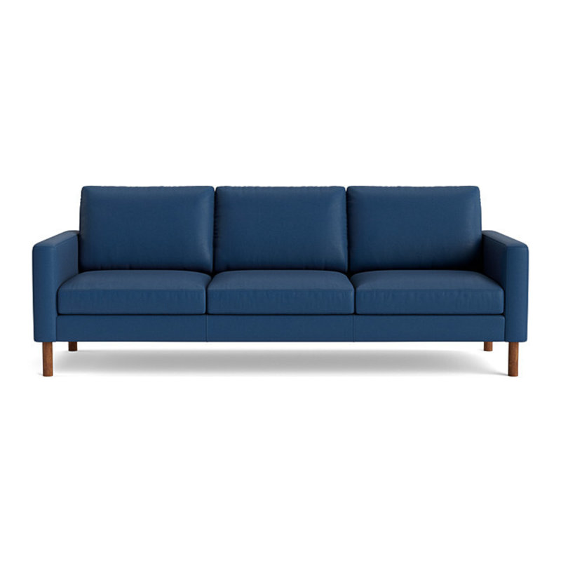 Laguna Leather Sofa (95"), Leather - Deep Blue