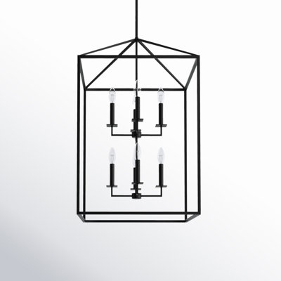Ellis 8 Light Metal Dimmable Lantern Chandelier